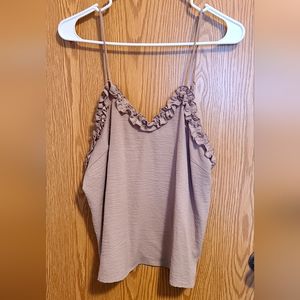 Brown Ruffled Cami